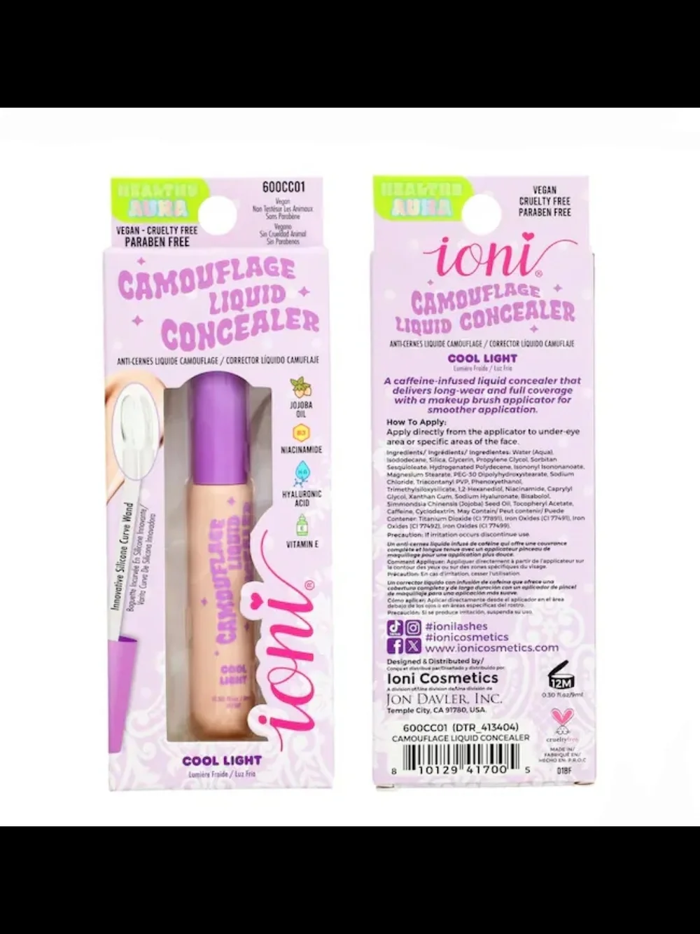 Ioni Camouflage Liquid Concealer- Cool Light 0.30fl oz BNIB